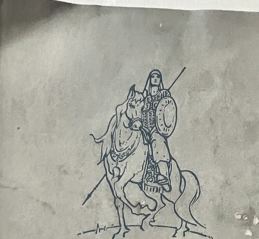 Atlı savaşçı çizimi